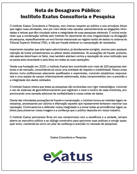 Em nota de desagravo, Exatus reitera compromisso com a ética e a verdade