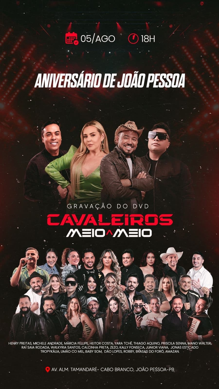 Cavaleiros do Forró grava DVD MEIO A MEIO em João Pessoa