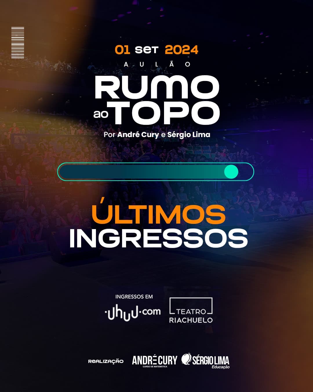 "Aulão Rumo ao Topo” acontecerá no dia 01 de setembro no Teatro Riachuelo