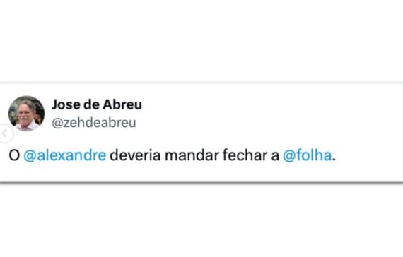 Ator José de Abreu sugere a Moraes fechar “Folha”