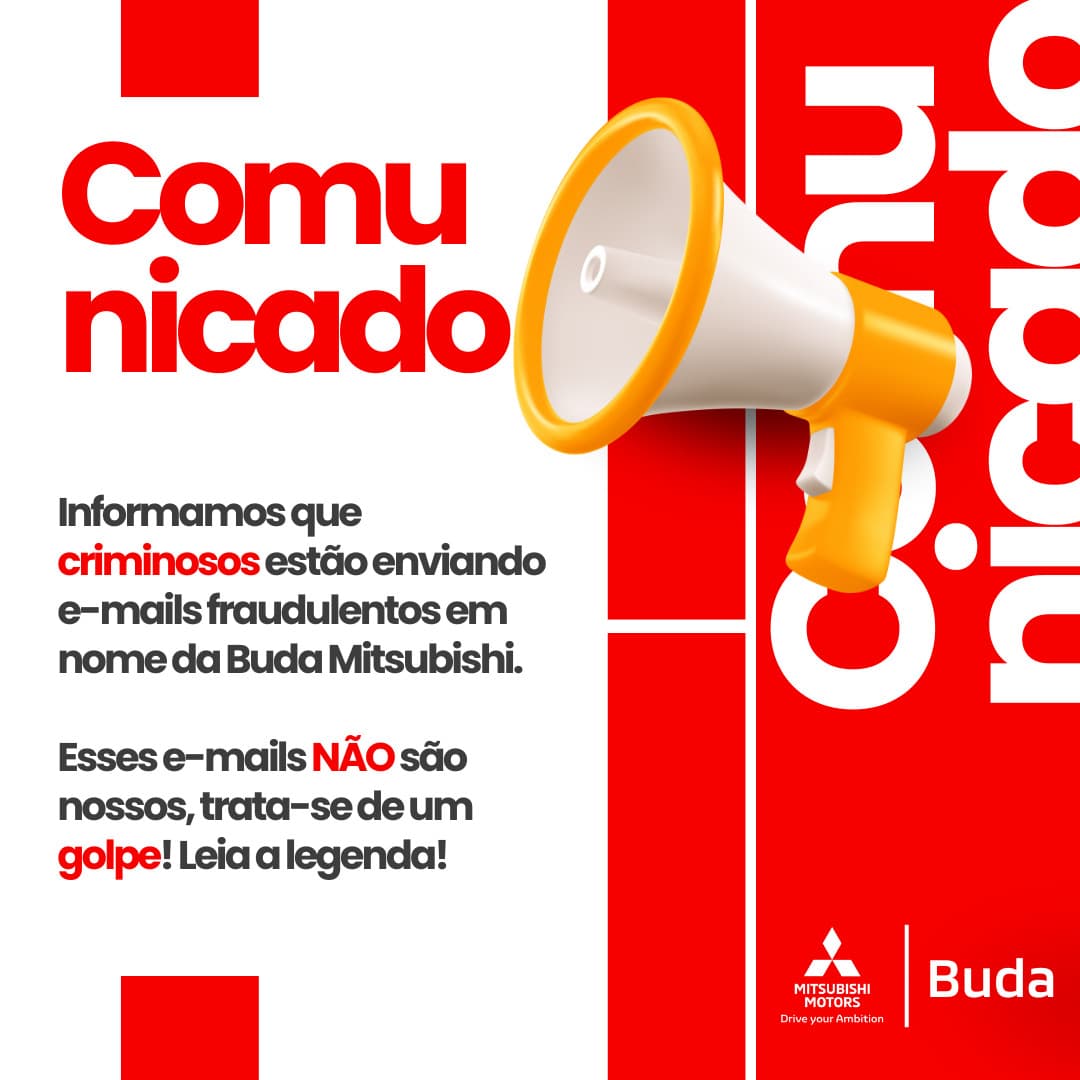 Criminosos tentam aplicar golpe usando o nome da Buda Motors em e-mails falsos