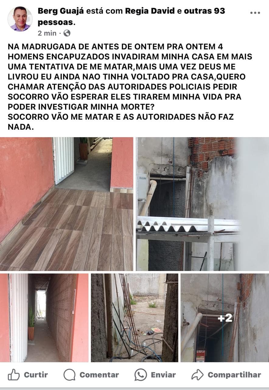 "Vão me matar e as autoridades não fazem nada", desabafa empresário que sofreu atentado em São Gonçalo do Amarante