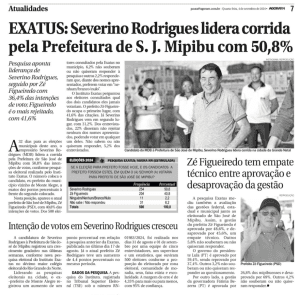 EXATUS: Severino Rodrigues lidera corrida pela Prefeitura de S. J. Mipibu com 50,8%