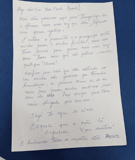 Após prisão, Deolane publica carta aberta; "a mãe está enjaulada!"