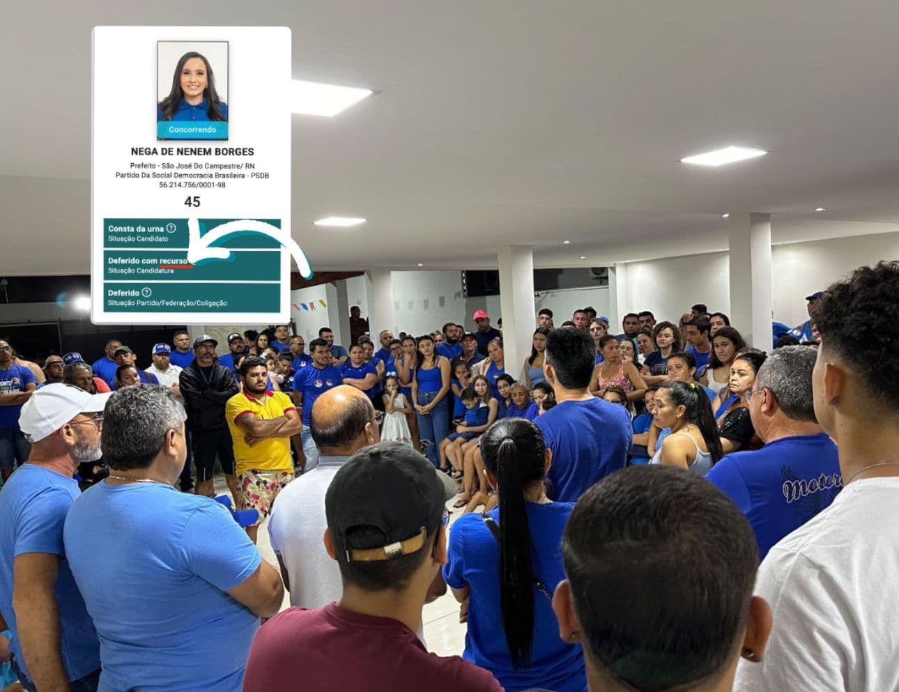CAMPESTRE: POVO DO AZUL DESANIMOU: TRE já conta três votos pra cassar candidatura de Nega