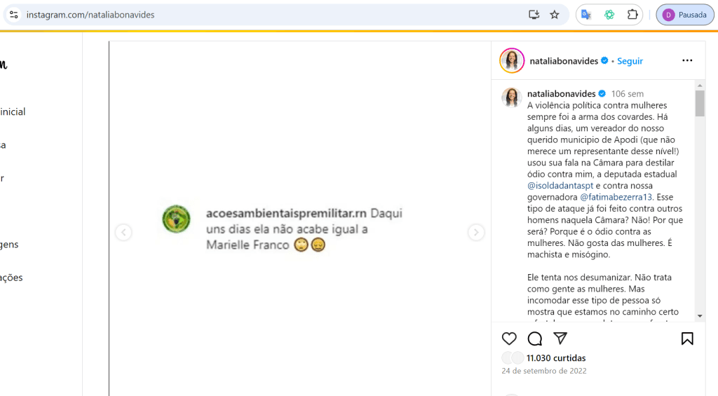 Como e por que Natália Bonavides usou ataques que sofreu no passado para fazer parecer que era alvo de campanha difamatória no 2º turno em Natal