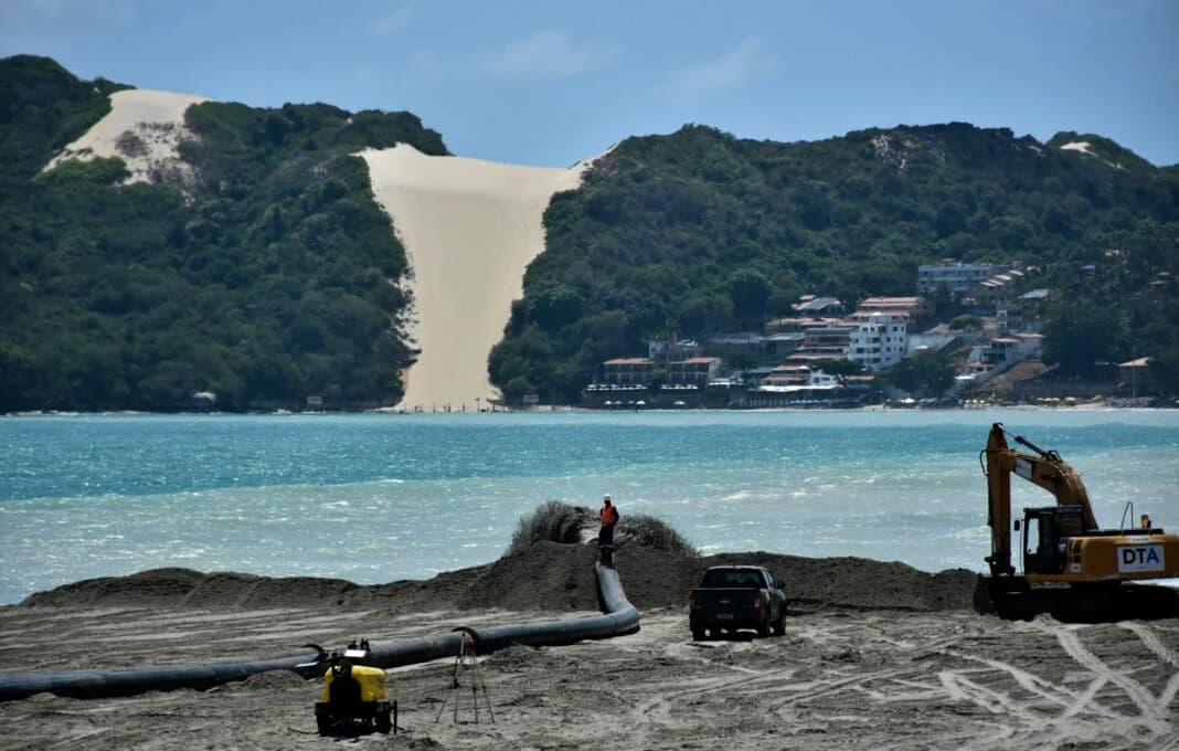 Obras da engorda de Ponta Negra passam de 50% de conclusão