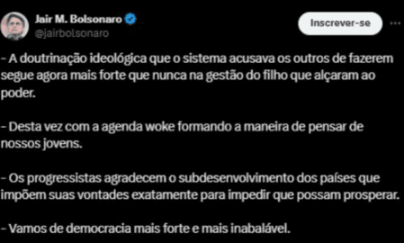 Bolsonaro ataca Enem do governo Lula: “Agenda woke”
