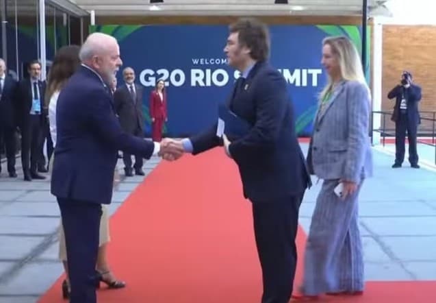 G20: Perfil de Lula omite aperto de mão frio com Milei, ao contrário dos demais cumprimentos