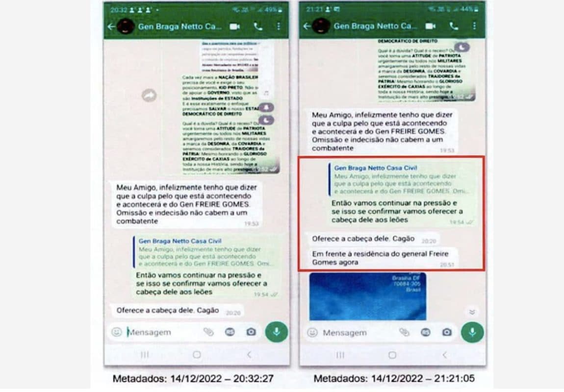 Braga Netto pressionou coronéis para apoiarem plano de golpe: “Cagão”