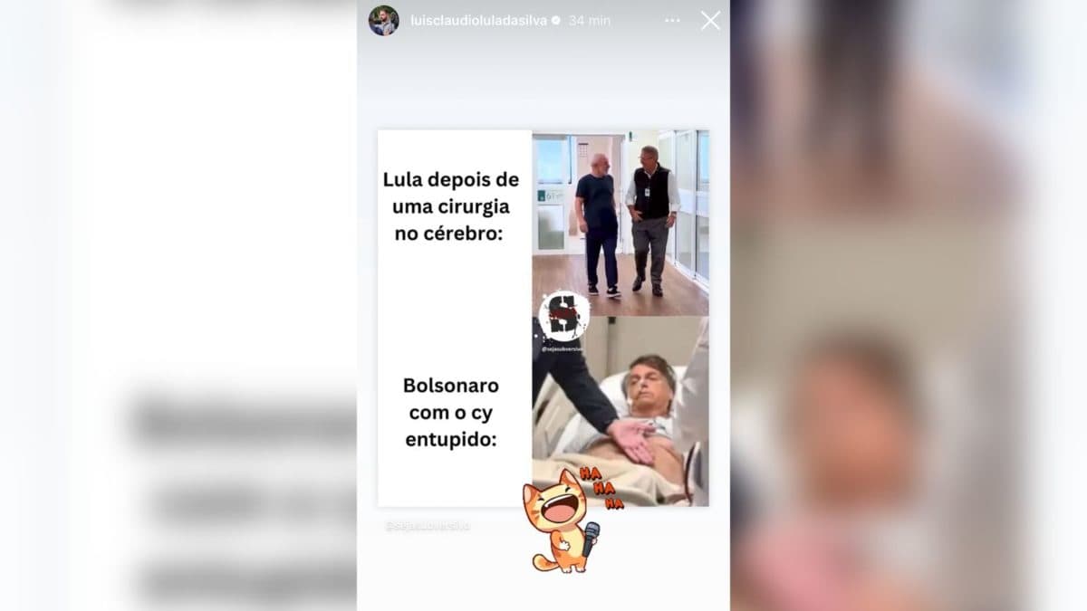 Filho de Lula ironiza Bolsonaro após vídeo do pai em hospital