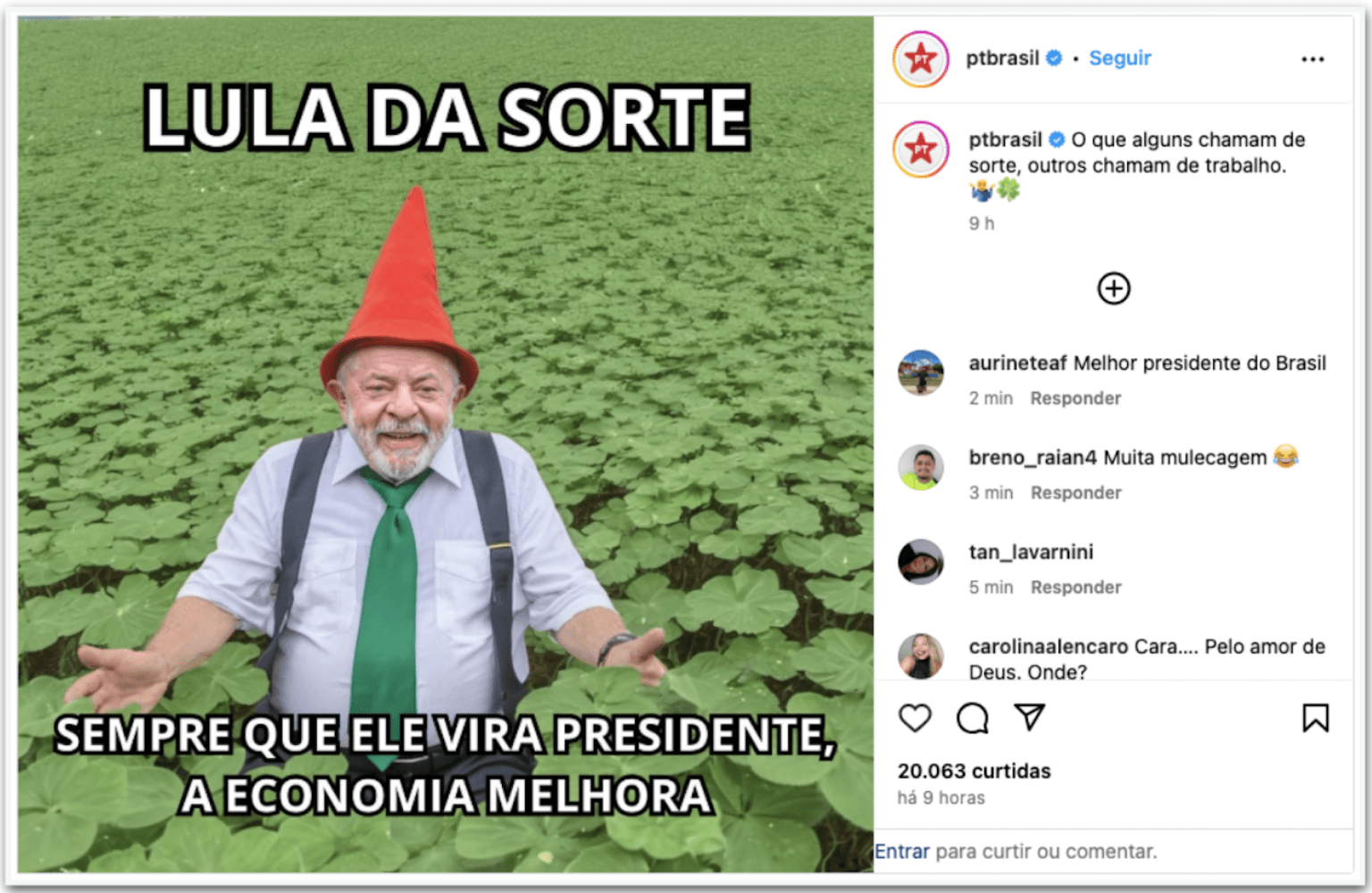 Com dólar a R$ 6, PT diz que Lula "dá sorte" na economia