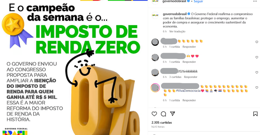 Governo Lula publica mensagem errada dizendo que já enviou projeto de isenção do Imposto de Renda ao Congresso