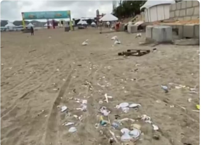 Urbana recolhe 100 toneladas de resíduos das praias após réveillon em Natal; Ponta Negra amanhece com lixo