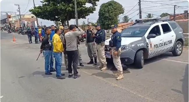 Motociclistas interditam a Ponte de Igapó durante protesto em Natal