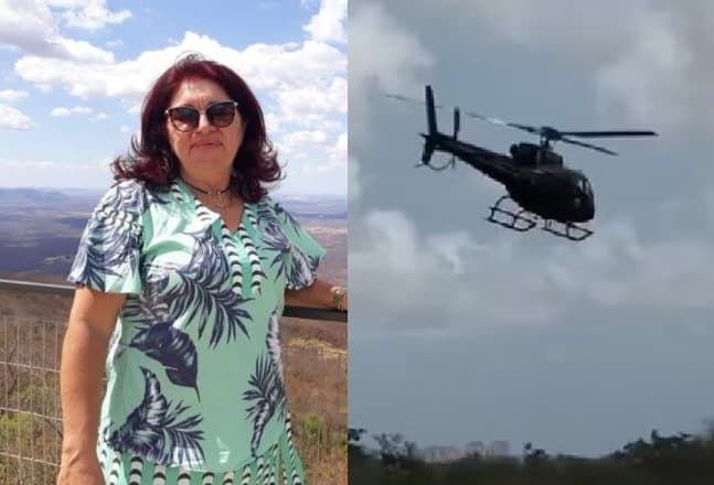 Bombeiros, policiais e helicóptero atuam nas buscas por servidora aposentada desaparecida desde a quarta-feira (1º) no interior do RN