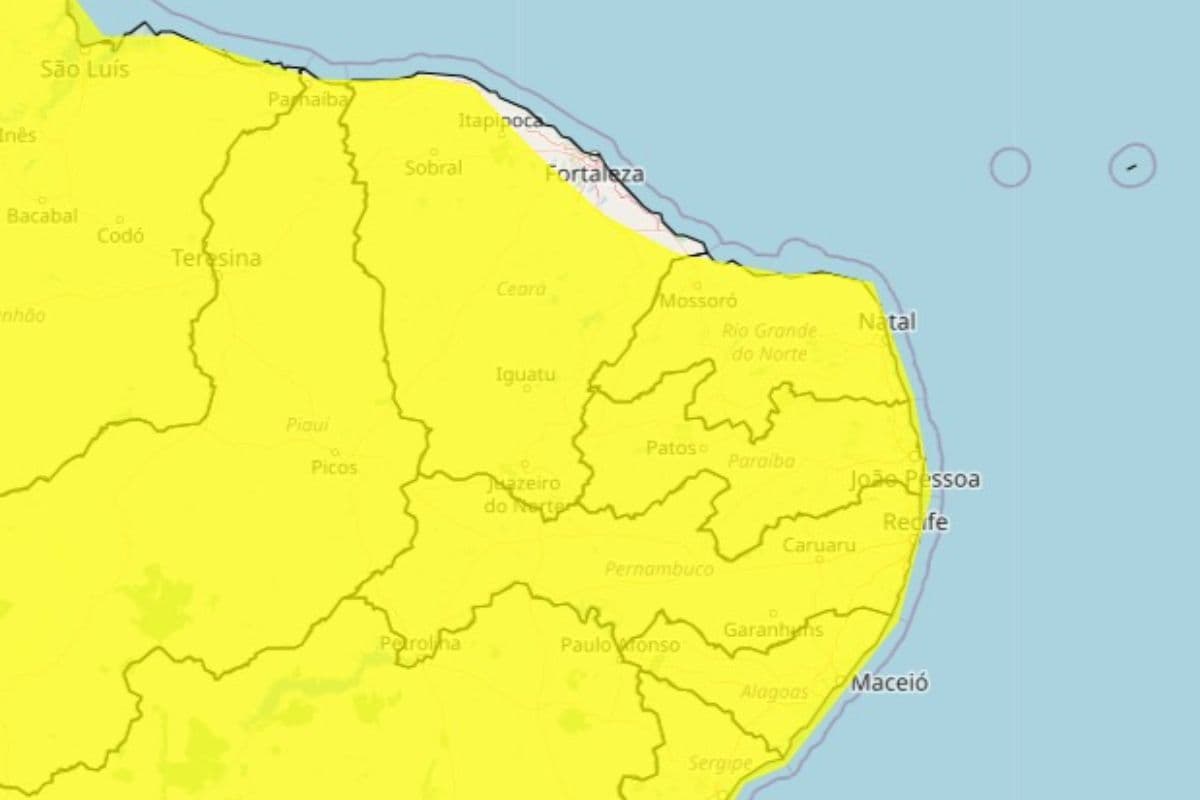 Inmet emite alerta de chuvas intensas para todo o RN