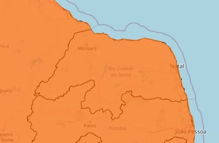 Inmet renova alerta de chuvas intensas para todas as cidades do Rio Grande do Norte