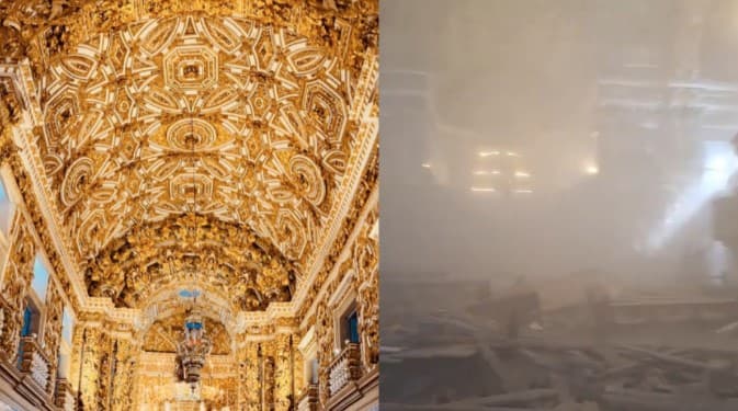 Teto de igreja histórica desaba no Pelourinho, em Salvador; uma pessoa morreu