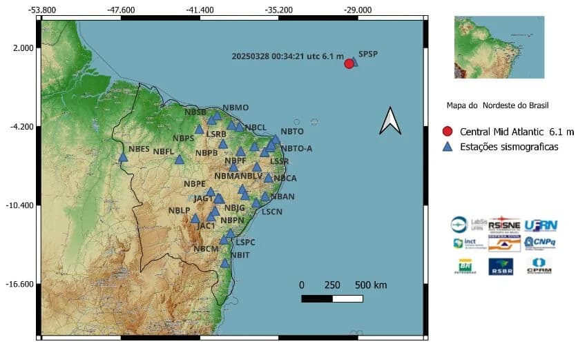 Abalos próximos à costa do RN não trazem risco de tsunami, diz especialista