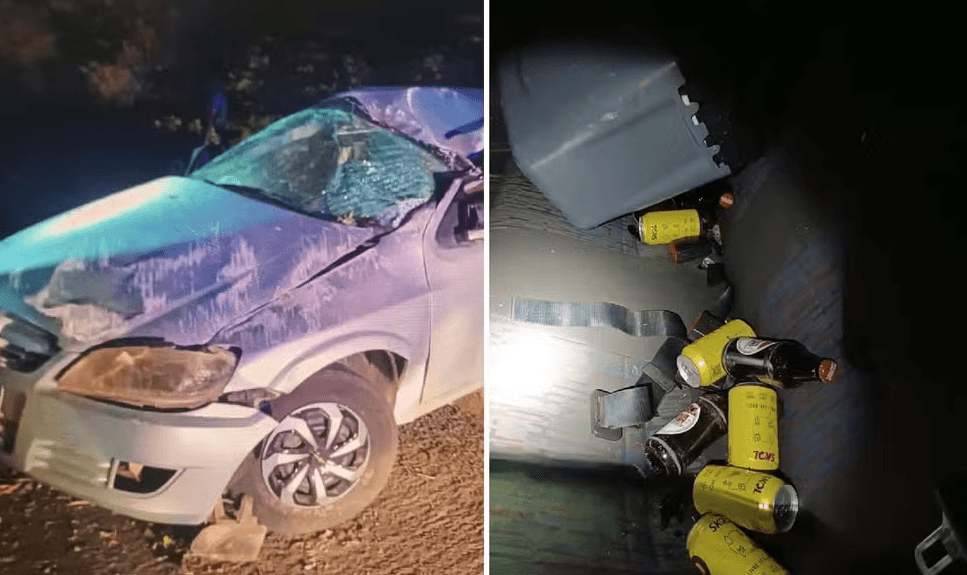 Motorista morre e passageiro fica ferido após capotamento de carro na BR-304