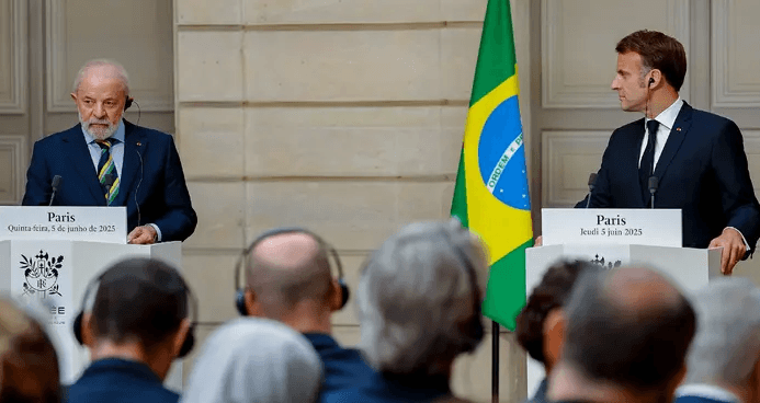 Macron contraria discurso de Lula sobre guerra na Ucrânia