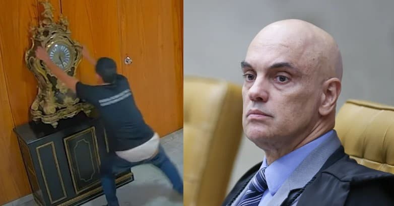 Moraes manda prender novamente homem que quebrou relógio no 8/1 e ordena investigação contra juiz que havia determinado soltura