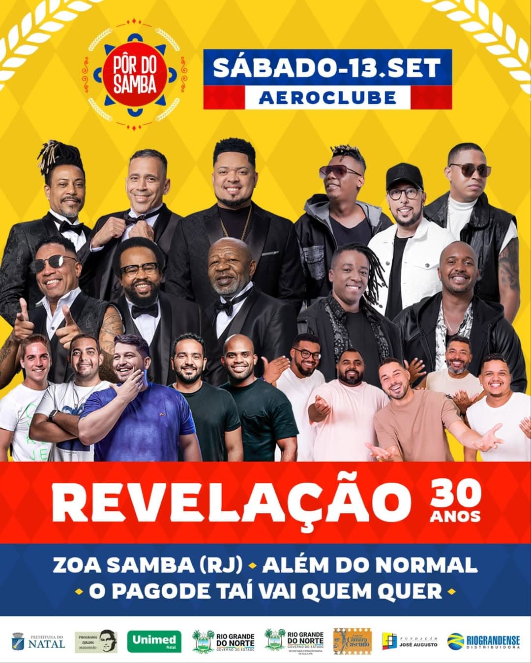 Pôr do Samba celebra a força do ritmo neste sábado (13) no Aeroclube