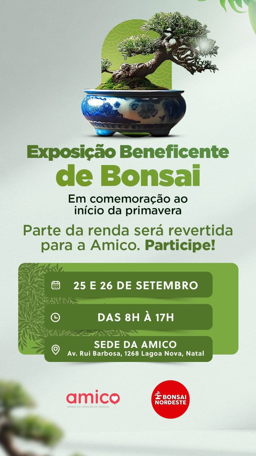 Beleza que transforma vidas: AMICO promove Exposição Beneficente de Bonsai