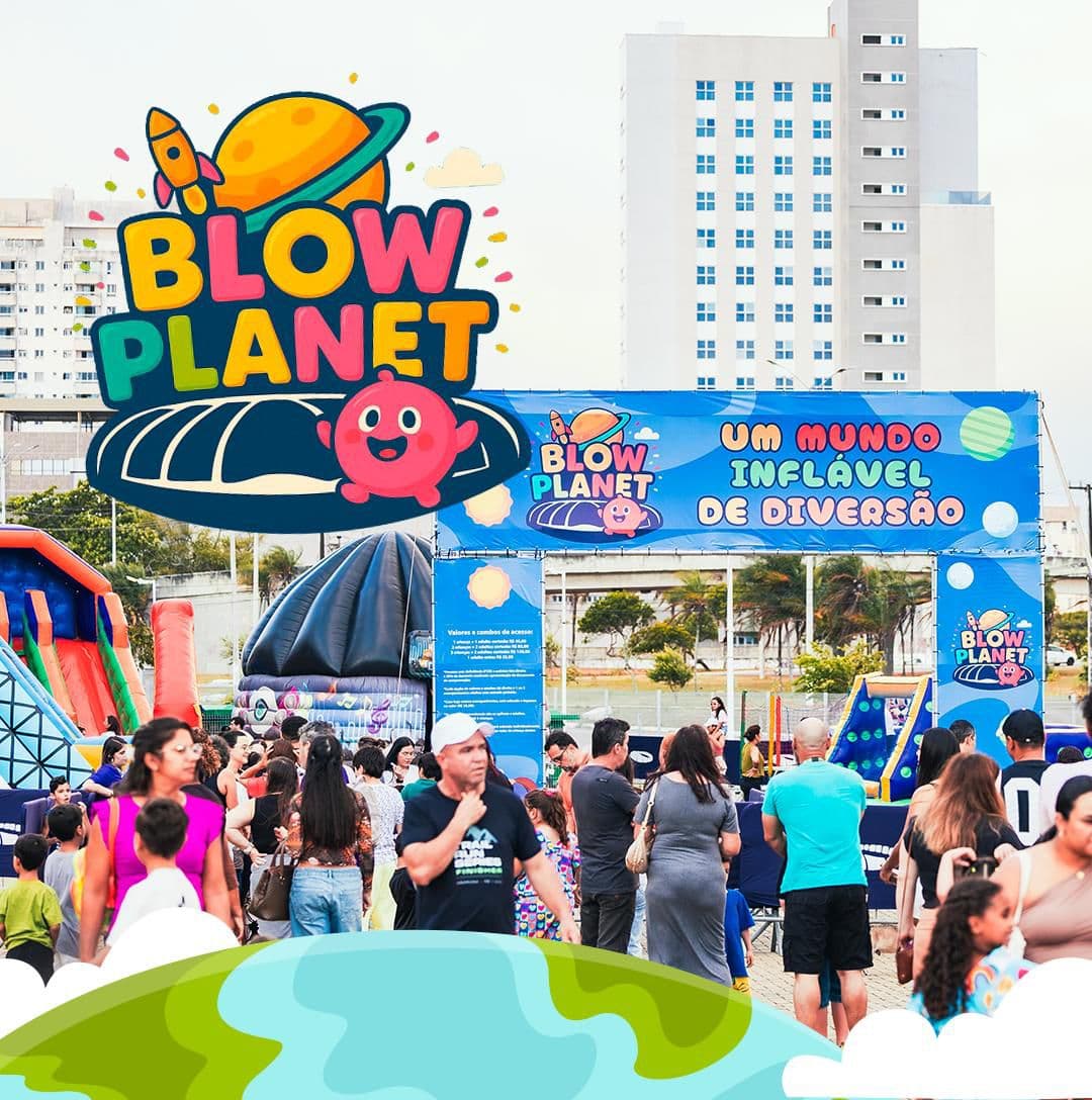Parque inflável BLOW PLANET continua em funcionamento neste domingo (19) na Arena