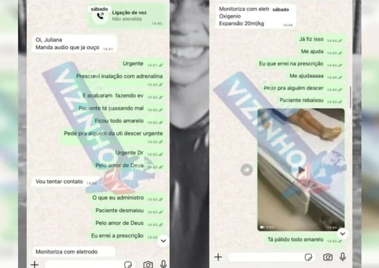 PRINTS: Médica admite erro em prescrição que causou morte de criança