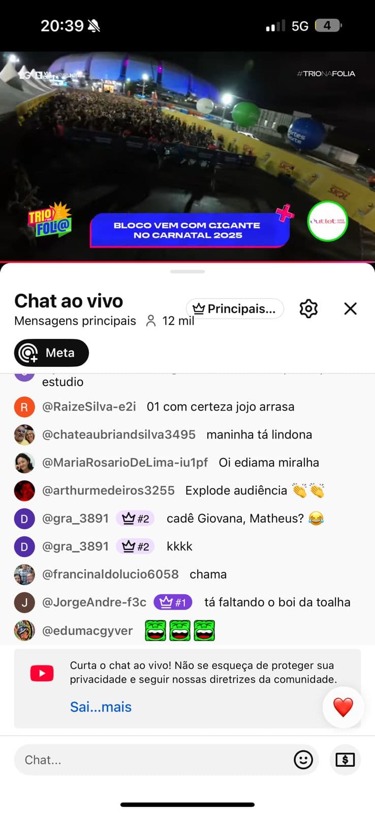 BG / VIA CERTA / TODONATALENSE: Em seu ano de estreia, Trio na Folia assume a liderança absoluta na transmissão do Carnatal 2025