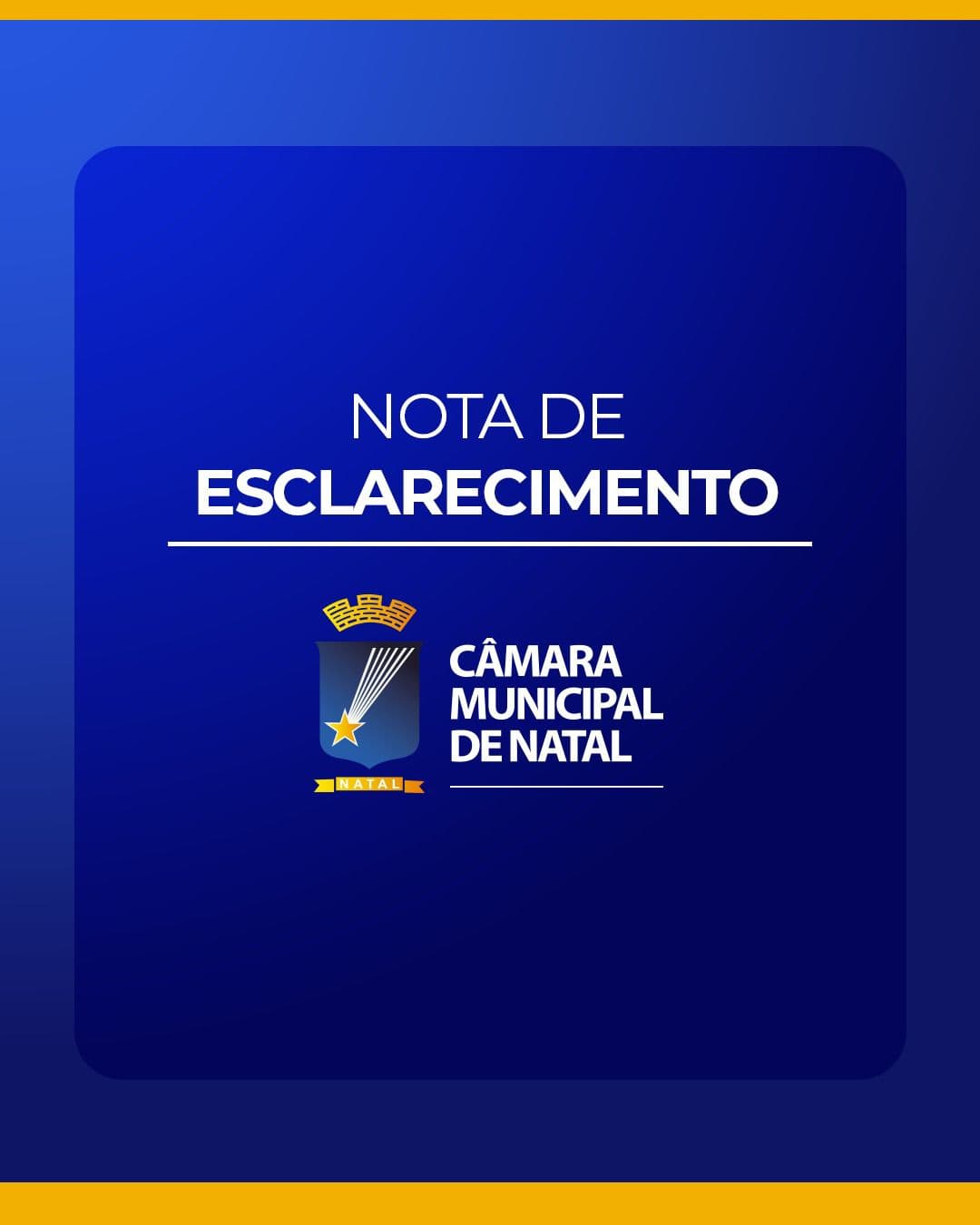 Câmara de Natal confirma adiamento da abertura do ano legislativo
