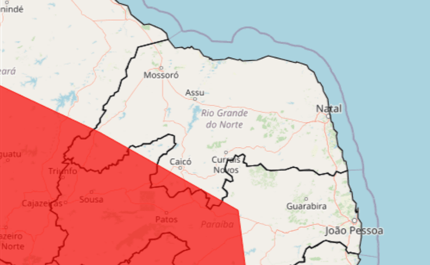 Inmet emite alerta máximo para 36 cidades do RN com acumulado de chuvas superiores a 100mm por dia