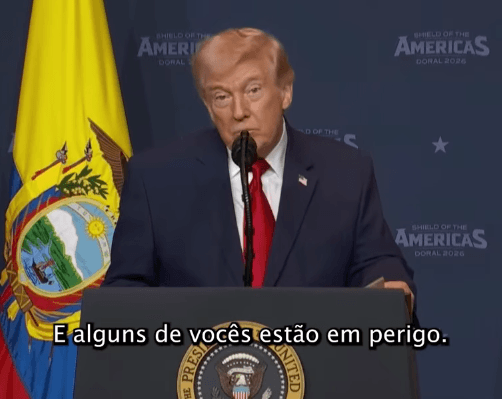 VÍDEO: "Alguns de vocês estão em perigo", diz Trump em encontro com presidentes latino-americanos e cita mísseis de alta precisão
