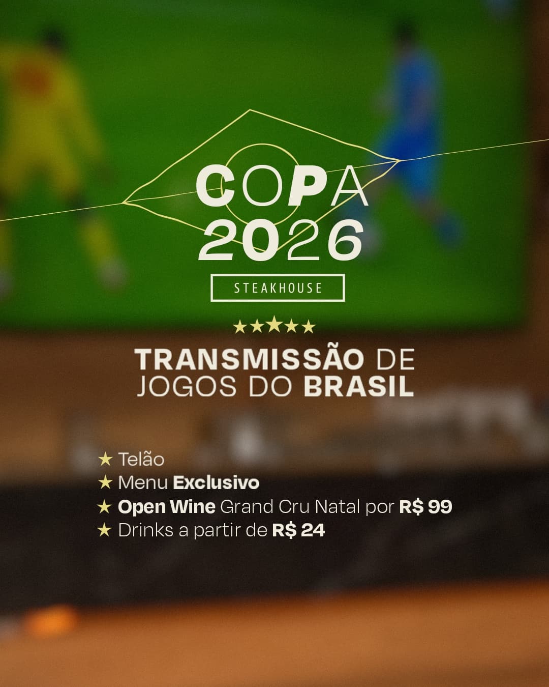 Marechal Steakhouse lança Open Wine Grand Cru para os jogos do Brasil na Copa 2026