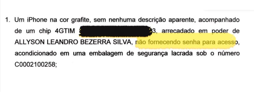 [VÍDEO] Documento da PF contradiz Allyson sobre senhas de celulares apreendidos na Operação Mederi