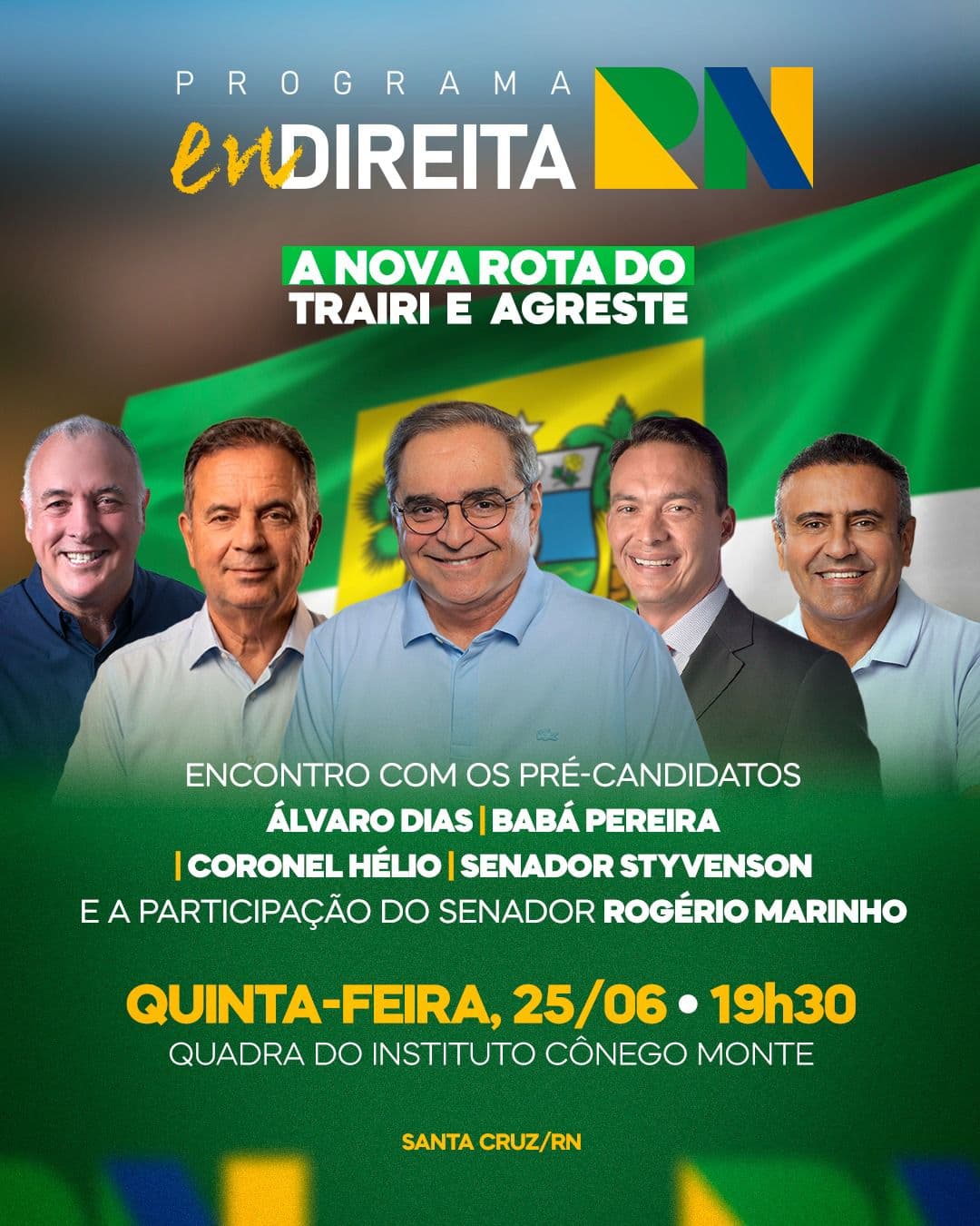 Álvaro Dias lança “Endireita RN” e inicia série de encontros no interior; primeira parada será em Santa Cruz