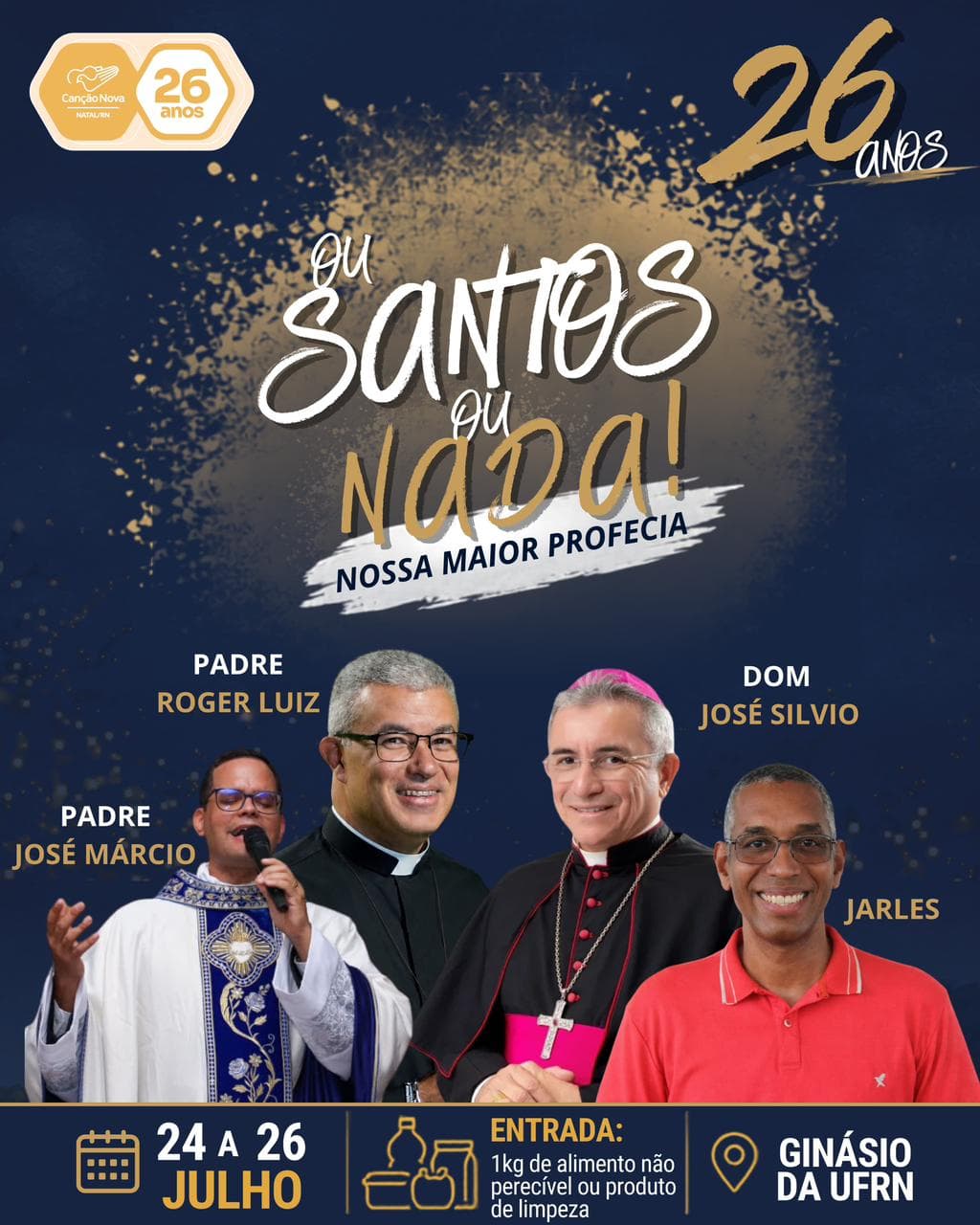 Canção Nova celebra 26 anos de missão evangelizadora em Natal com grande encontro no Ginásio da UFRN