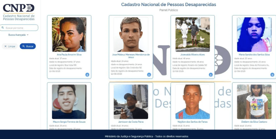 Brasil teve 43 mil desaparecimentos no 1º semestre de 2026; média de 242 pessoas por dia