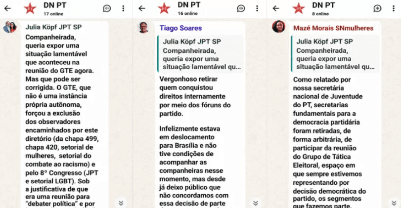 MINORIAS FORA: Secretarias do PT ligadas às Mulheres, LGBTQIA+ e Combate ao Racismo acusam legenda de exclusão do debate sobre fundo eleitoral milionário do partido