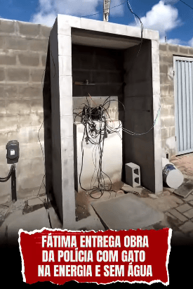 "Fez, tá feito": Governo Fátima entrega prédio para PM sem água e com "gato" de energia, diz deputado