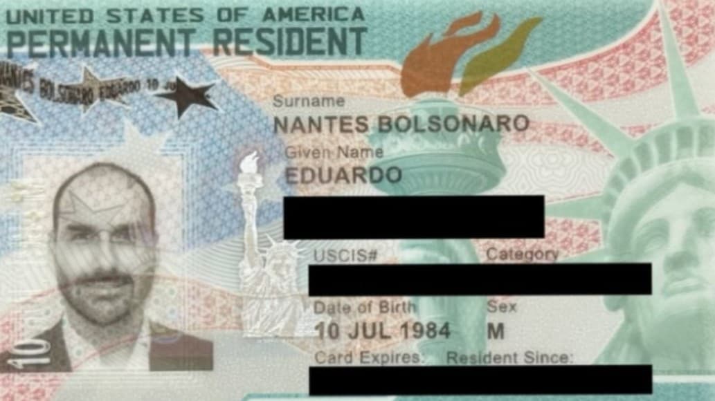 Condenado pelo STF, Eduardo Bolsonaro recebe green card do governo Trump