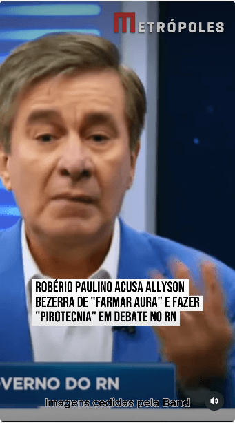 METRÓPOLES: Alfinetada de Robério Paulino dizendo que Allyson Bezerra é um ator e que quer "farmar aura" vira destaque nacional