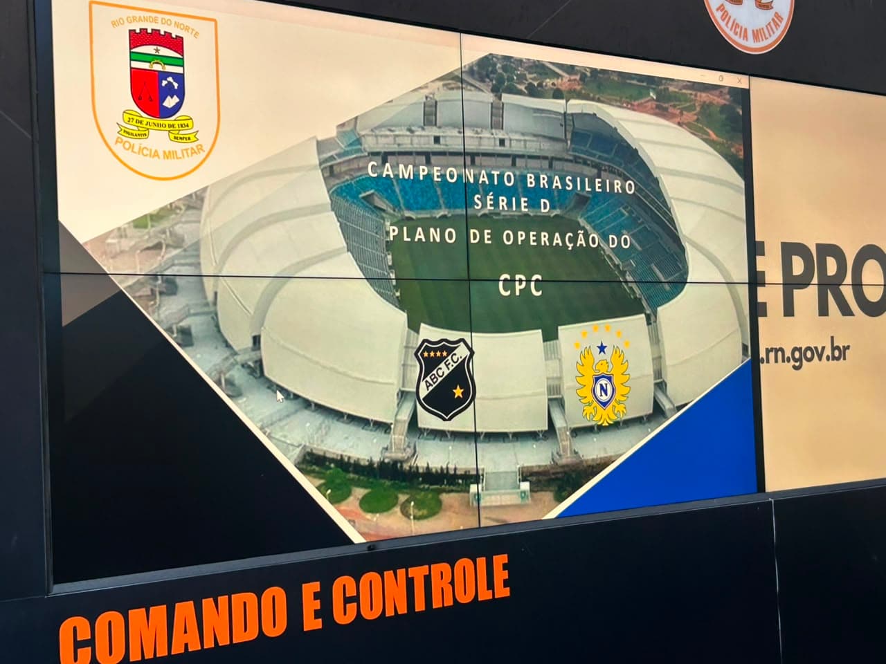 PM terá mais de 500 policiais na segurança do jogo entre ABC e Nacional-AM; portões da Arena das Dunas abrem às 14h