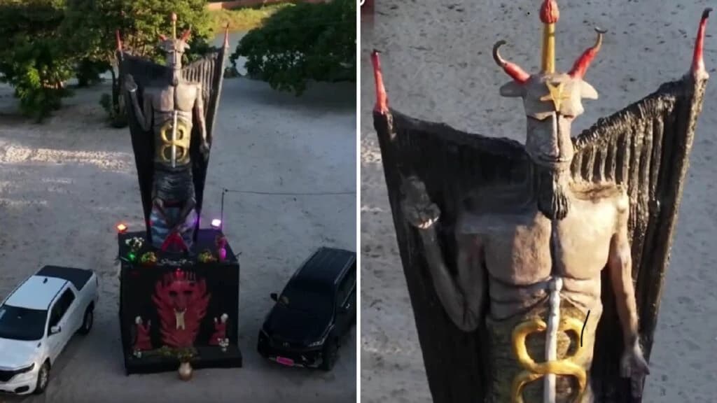 Prefeitura cearense diz que estátua de Diabo foi construída legalmente em propriedade de feiticeira