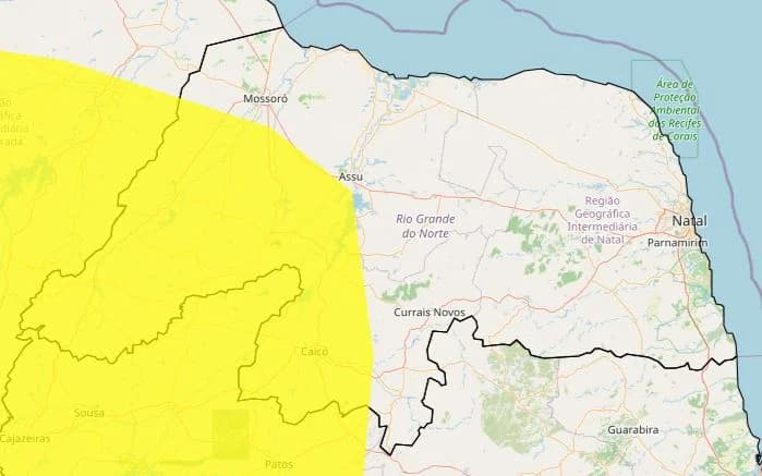 Inmet publica alerta de baixa umidade para 76 municípios do RN