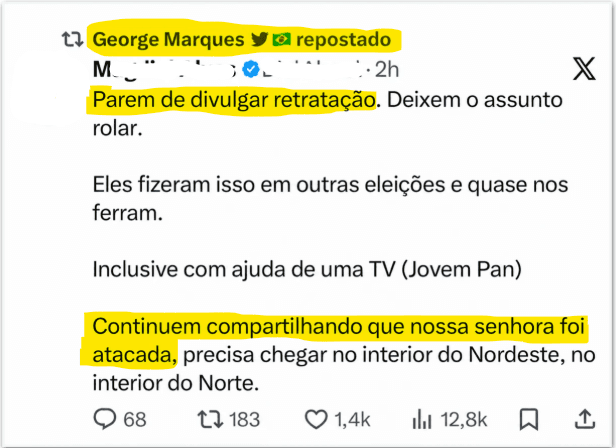 Defesa de Flávio pede prisão de servidor Secretaria de Comunicação da Presidência da República que incentivou fake news sobre Nossa Senhora Aparecida