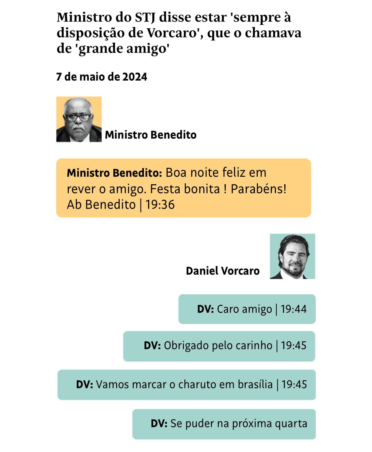 “TAMO JUNTO SEMPRE”: Ministro do STJ disse estar “à disposição” de Vorcaro, mostram mensagens