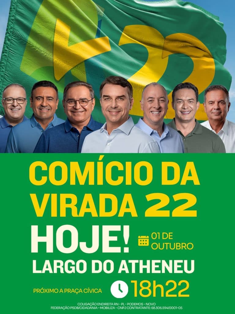 Álvaro Dias encerra campanha com “Comício da Virada 22” no Largo do Atheneu nesta quinta-feira (1º)